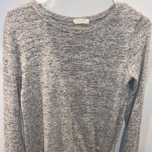 Grey Soft Sweater with Tie